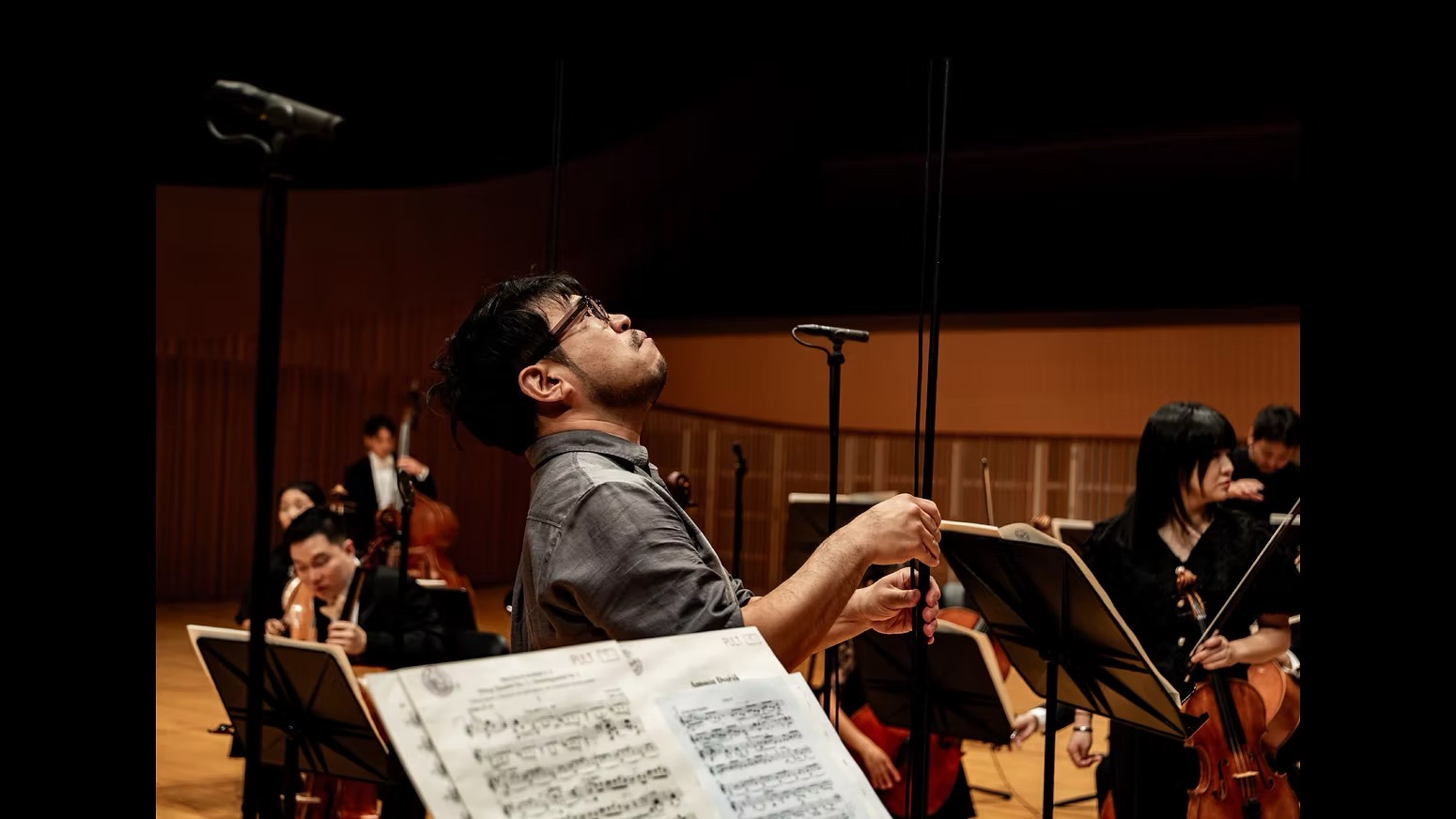 Hari Yim at a classical recording session